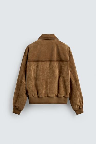 BLOUSON COUPE DÉCONTRACTÉE EN DAIM - Tabac de Zara - Image 7