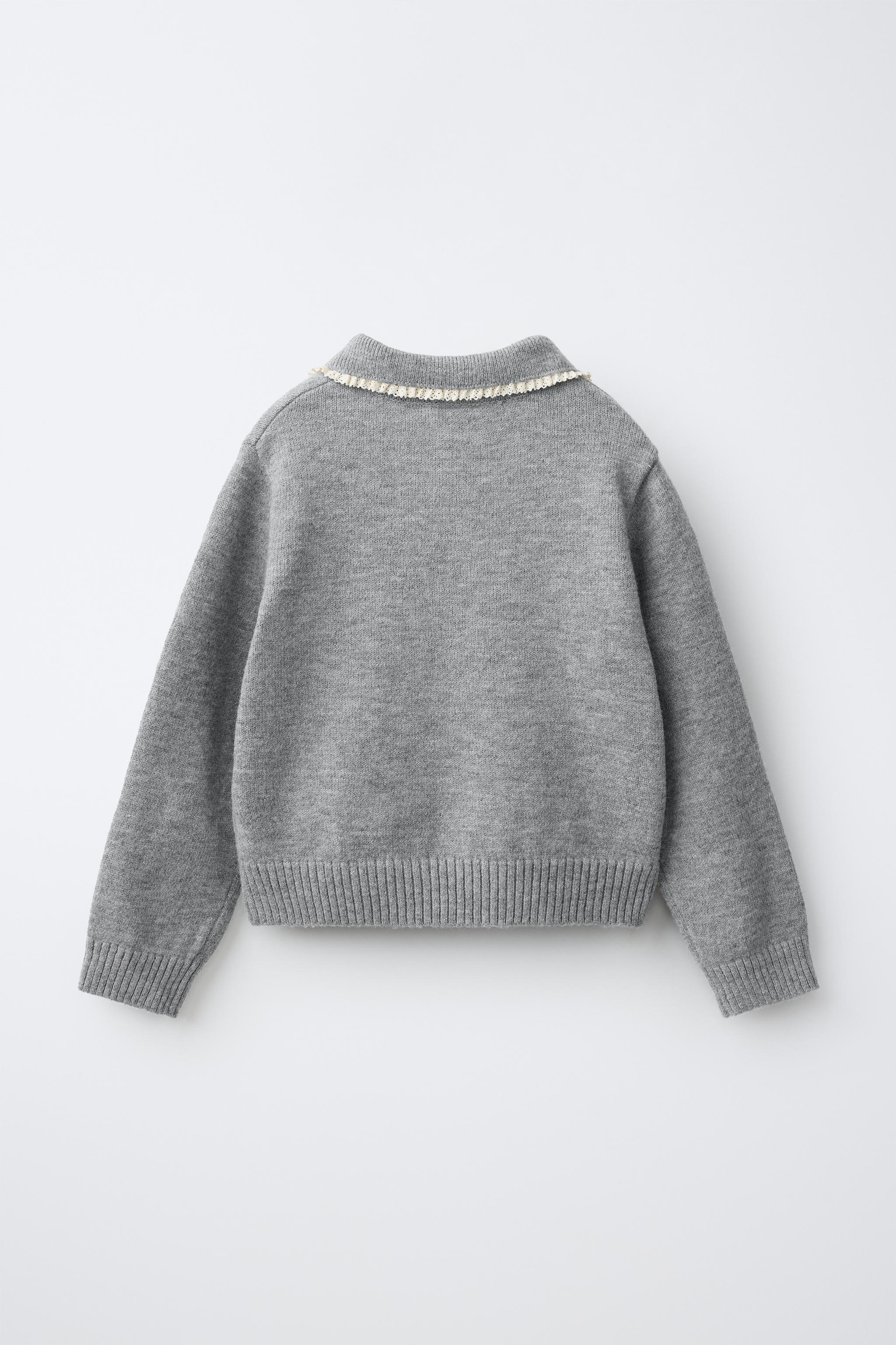 PULL EN MAILLE COL DENTELLE