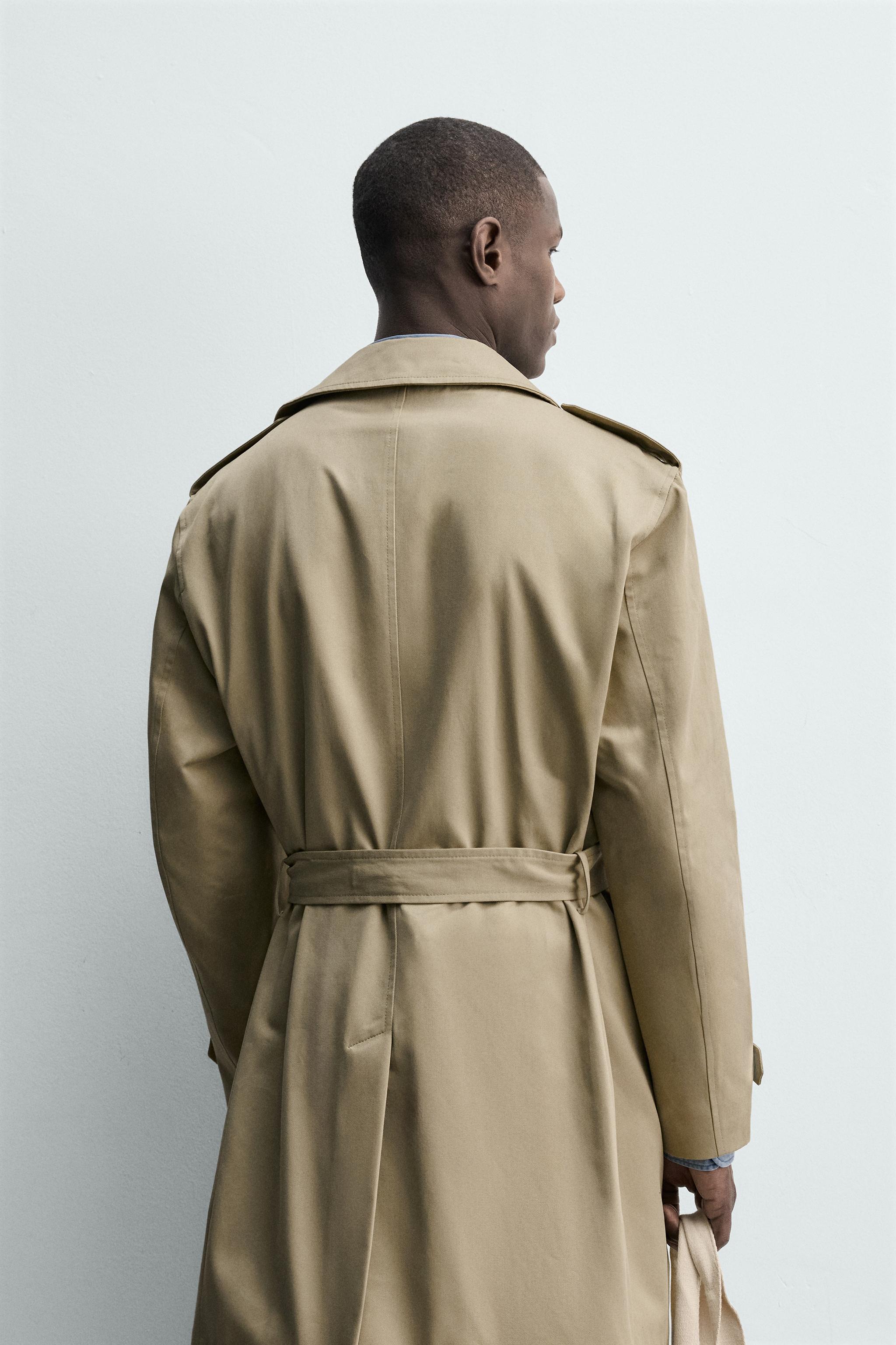 レギュラーフィット ダブルブレストトレンチコート - ベージュ | ZARA
