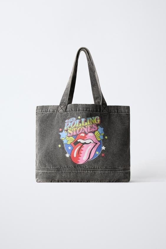 Zara The Rolling Stones © 牛仔布托特包 - 黑色 - 圖片 0