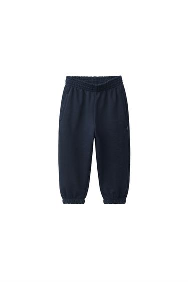Zara SOLID JOGGING PANTS - Navy blue