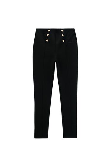 LEGGINGS WITH METAL BUTTONS