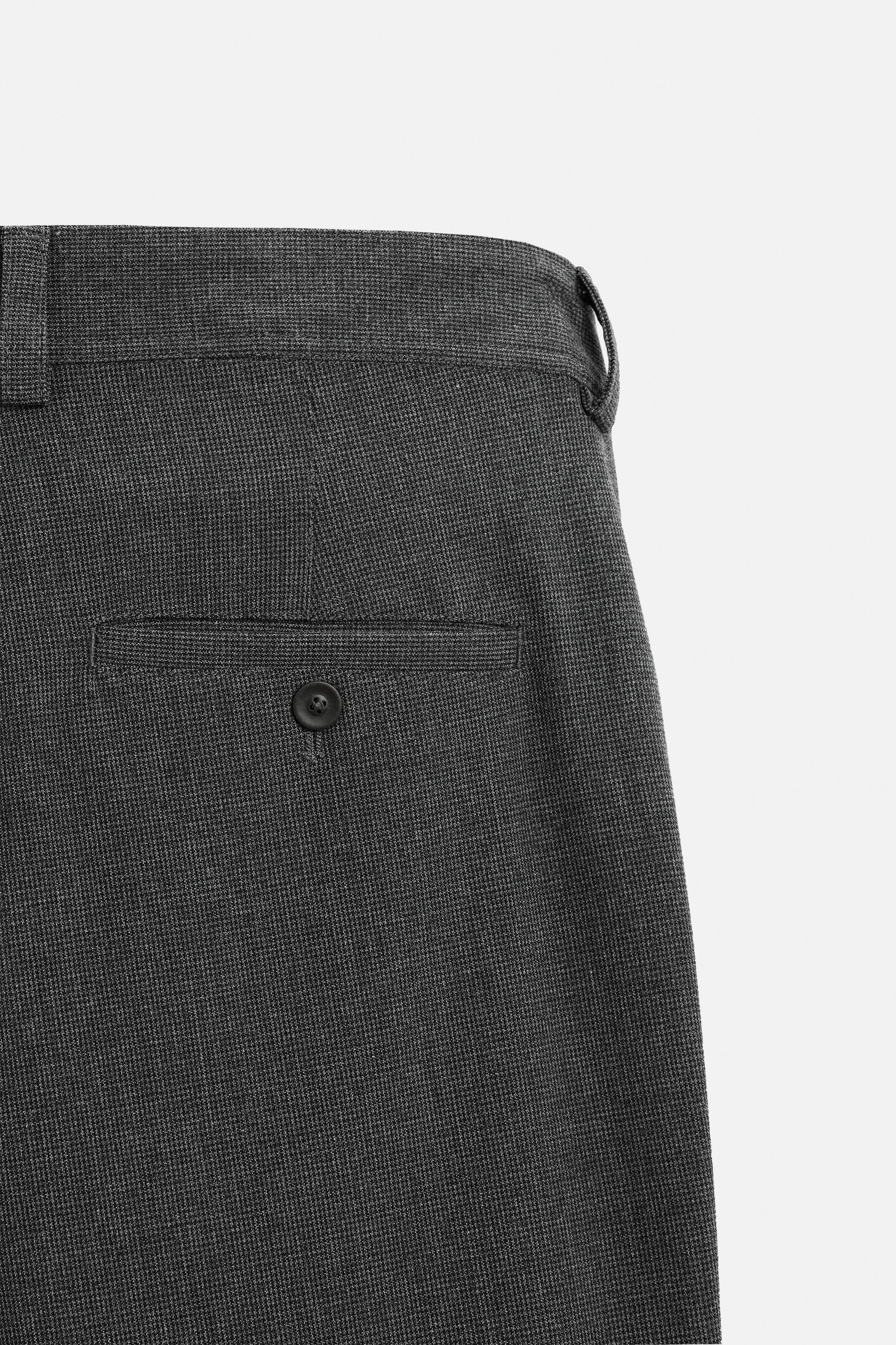 TEXTURED STRETCH PANTS - Maroon Grey | ZARA United States TEXTURED STRETCH PANTS - Maroon Grey | ZARA United States