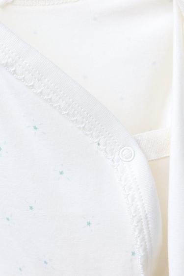 LOT TROIS BODYS COL KIMONO ÉTOILES QUALITÉ DOUCE - Vert d'eau de Zara - Image 4