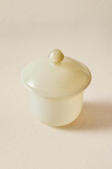 TRANSLUCENT BOROSILICATE GLASS JAR WITH LID - Yellow by Zara
