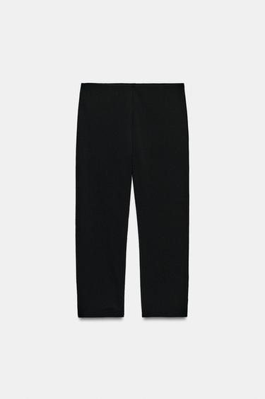 Zara STRETCH CAPRI PANTS - Black