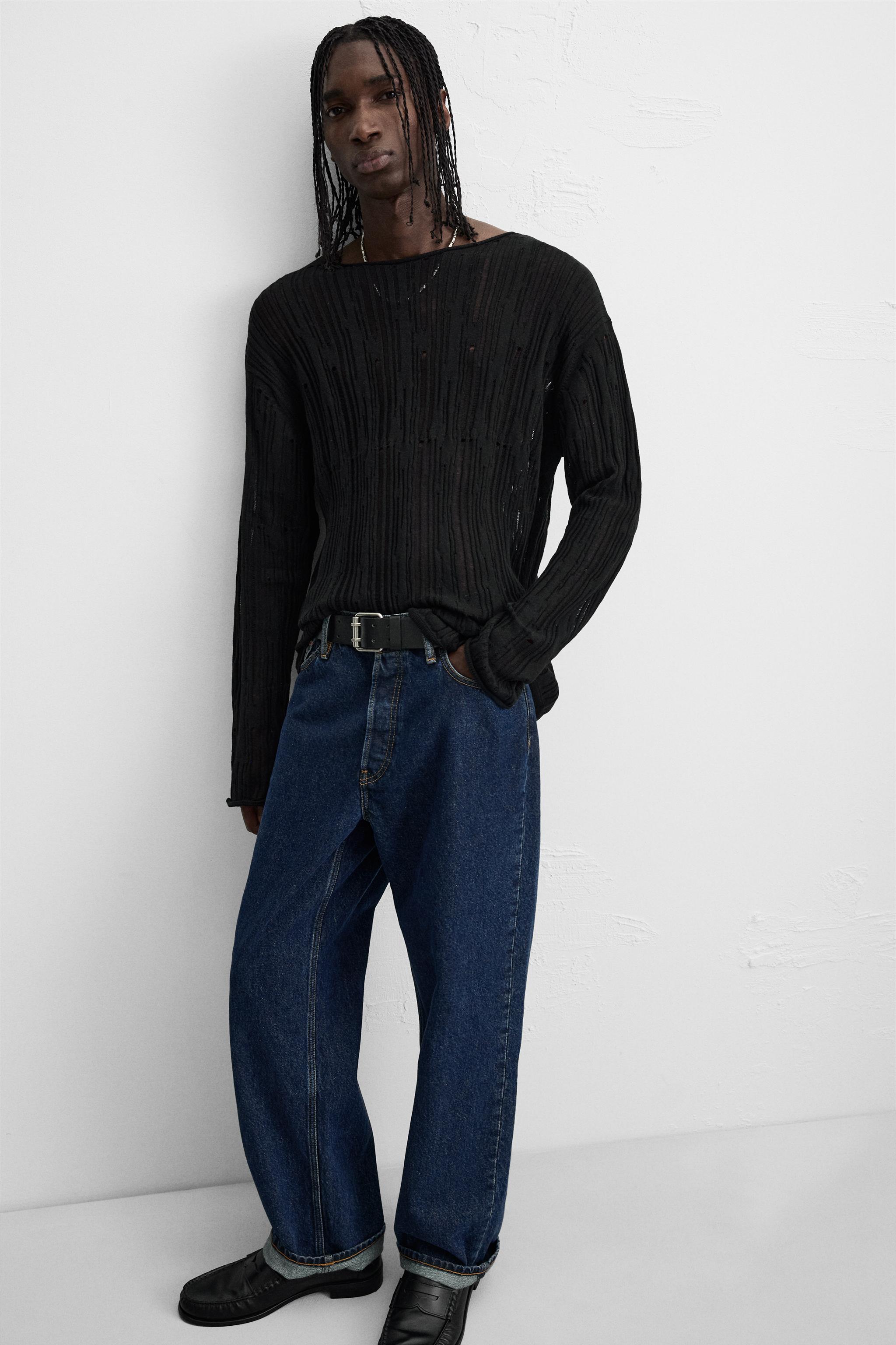 DROP STITCH TEXTURED SWEATER - Black | ZARA Canada