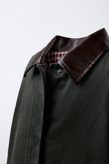 LONG WAXED JACKET - Mid-green by Zara - Image 2