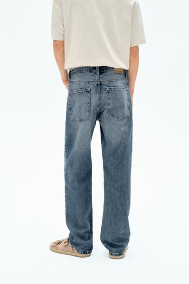 Zara 直筒版牛仔褲 - 中藍色