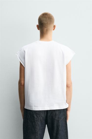 RELAXED FIT SLOGAN TANK TOP - White by Zara - Image 2