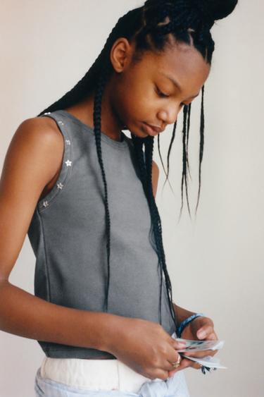 توب مرصع - رمادي أنثراسايت by Zara