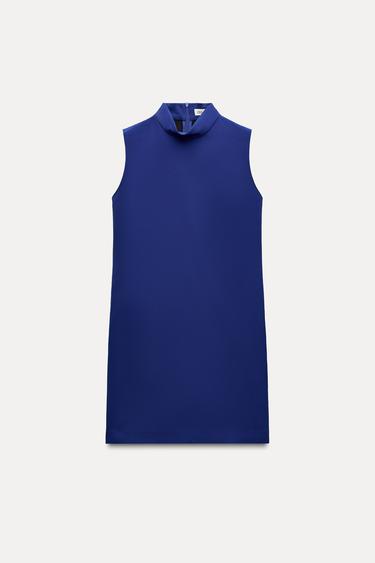 Zara SLEEVELESS MINI DRESS ZW COLLECTION - Bluish