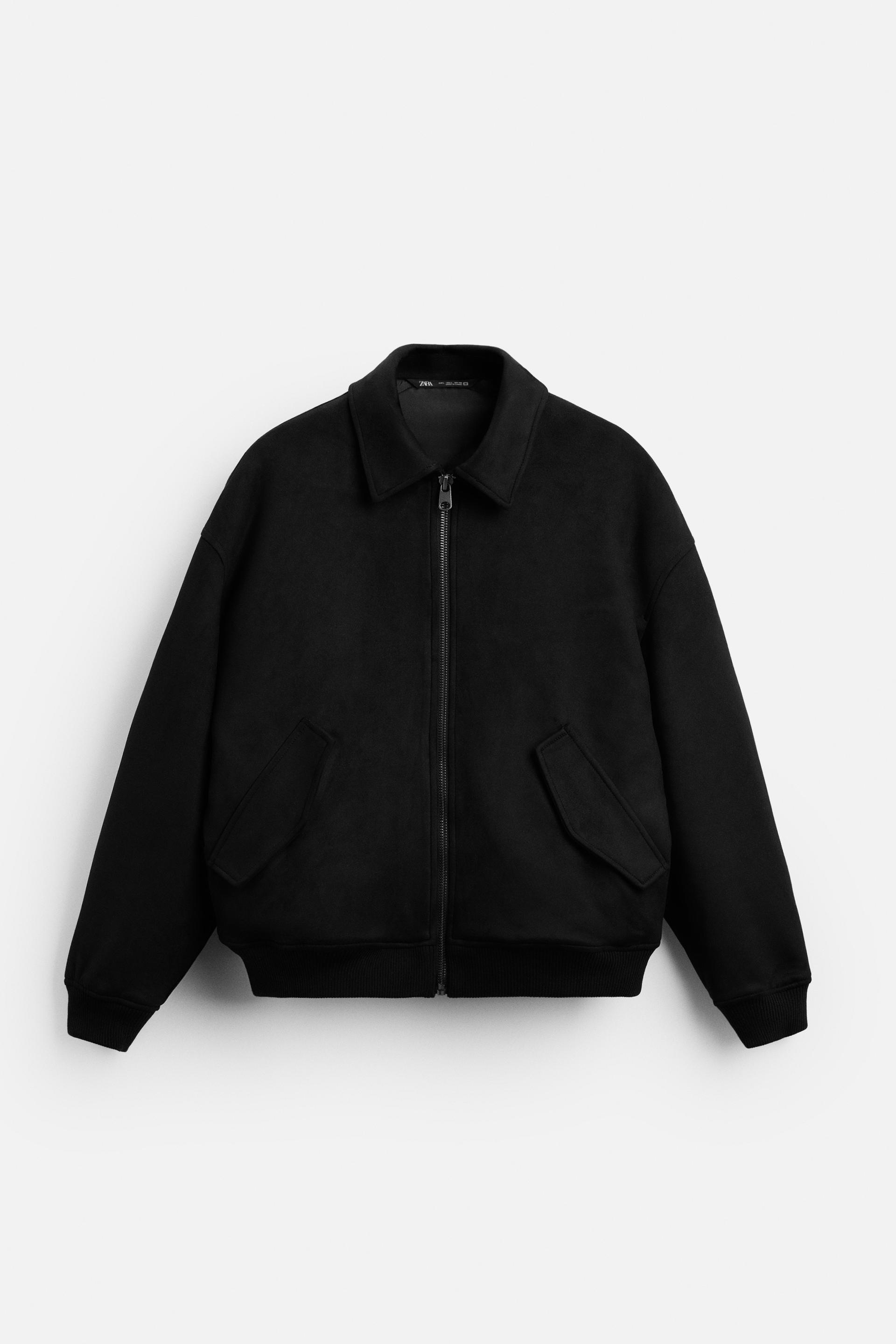 フェイクスエード ボンバージャケット - ブラック | ZARA Japan / 日本