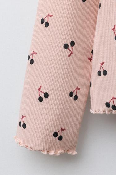 PRINTED RIBBED T-SHIRT - Pink by Zara - Image 3
