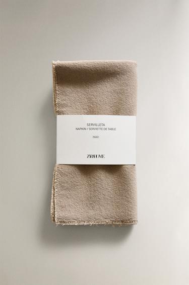 WASHED COTTON NAPKIN - GREENISH by Zara - Image 4