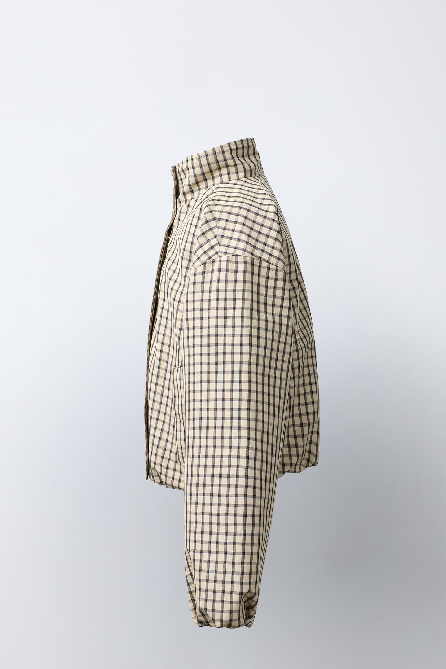 Куртка Zara Plaid Bomber, цвет: Экрю / Чёрный — фото 5