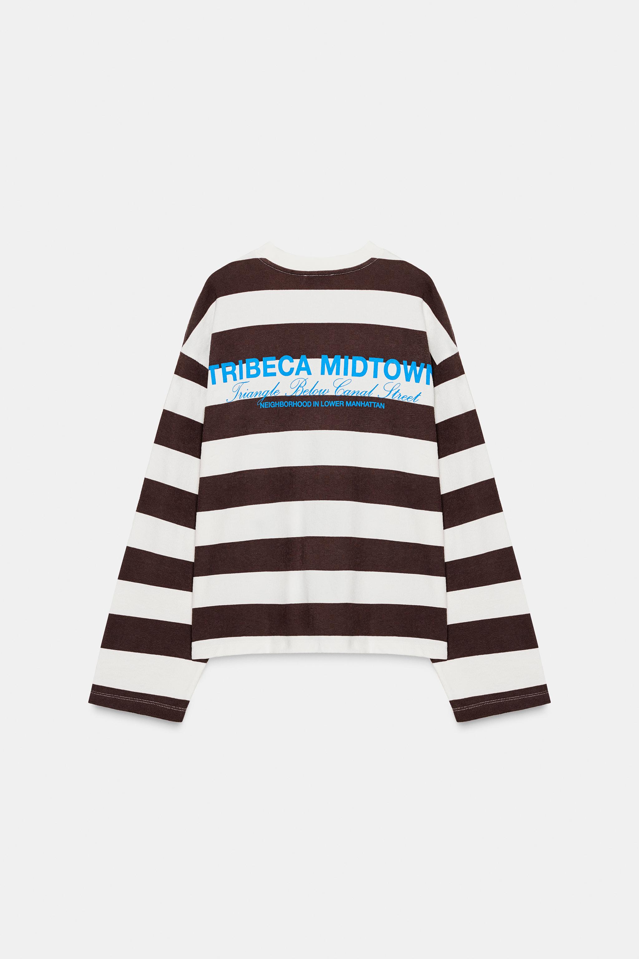 STRIPED TEXT T-SHIRT