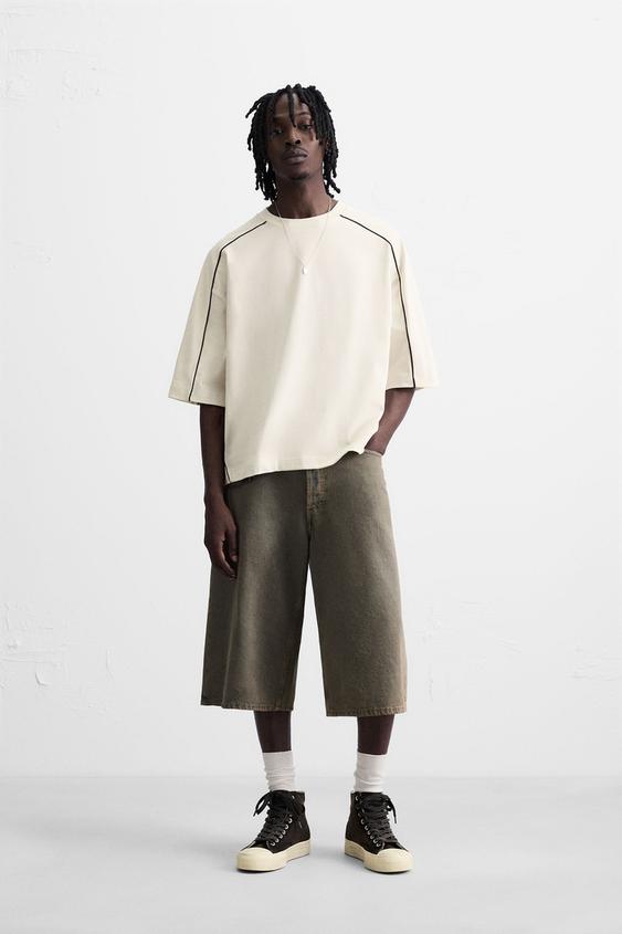 CONTRAST PIPED SWEATSHIRT