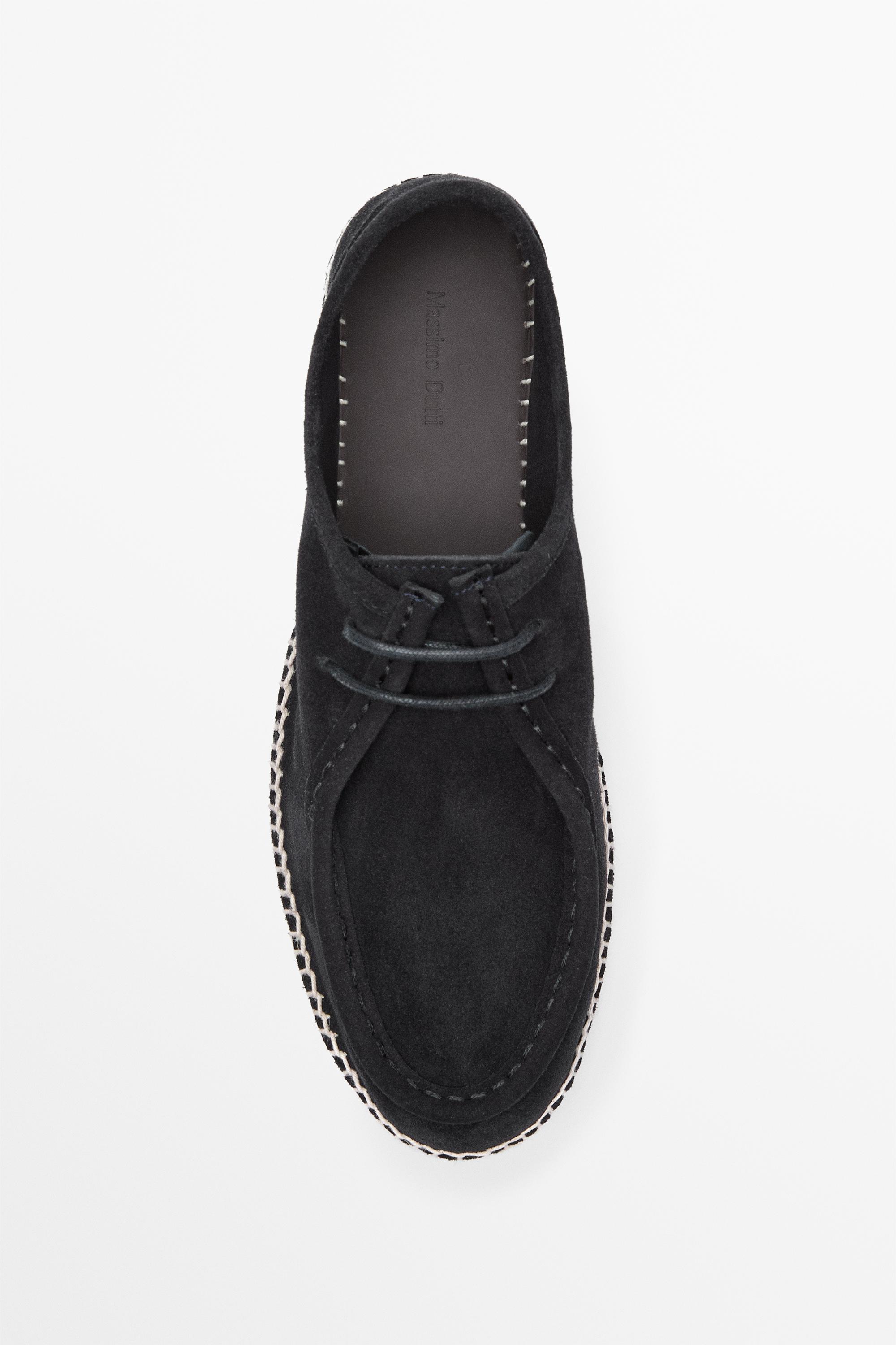 Chaussure jute ganse croûte de cuir