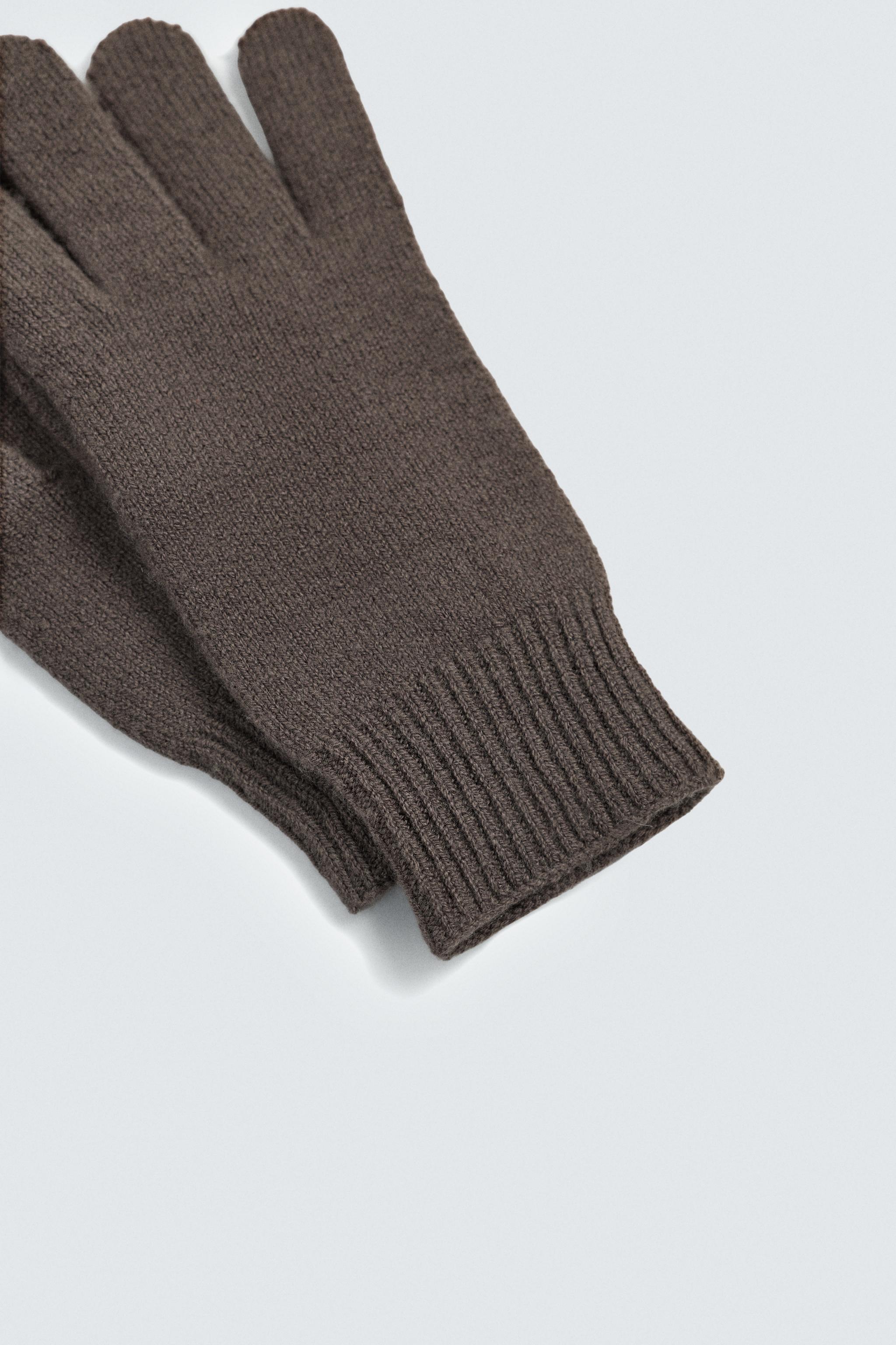 WOOL BLEND KNIT GLOVES - Light mink | ZARA South Africa