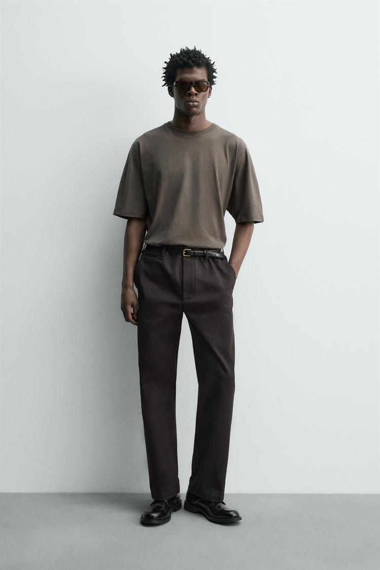 ZARA REGULAR FIT CHINO TROUSERS
