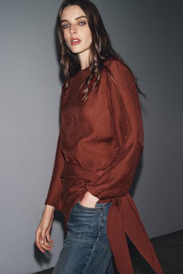 BLOUSE FLUIDE FOULARD MULTIPOSITION ZW COLLECTION - Tuile de Zara - Image 7