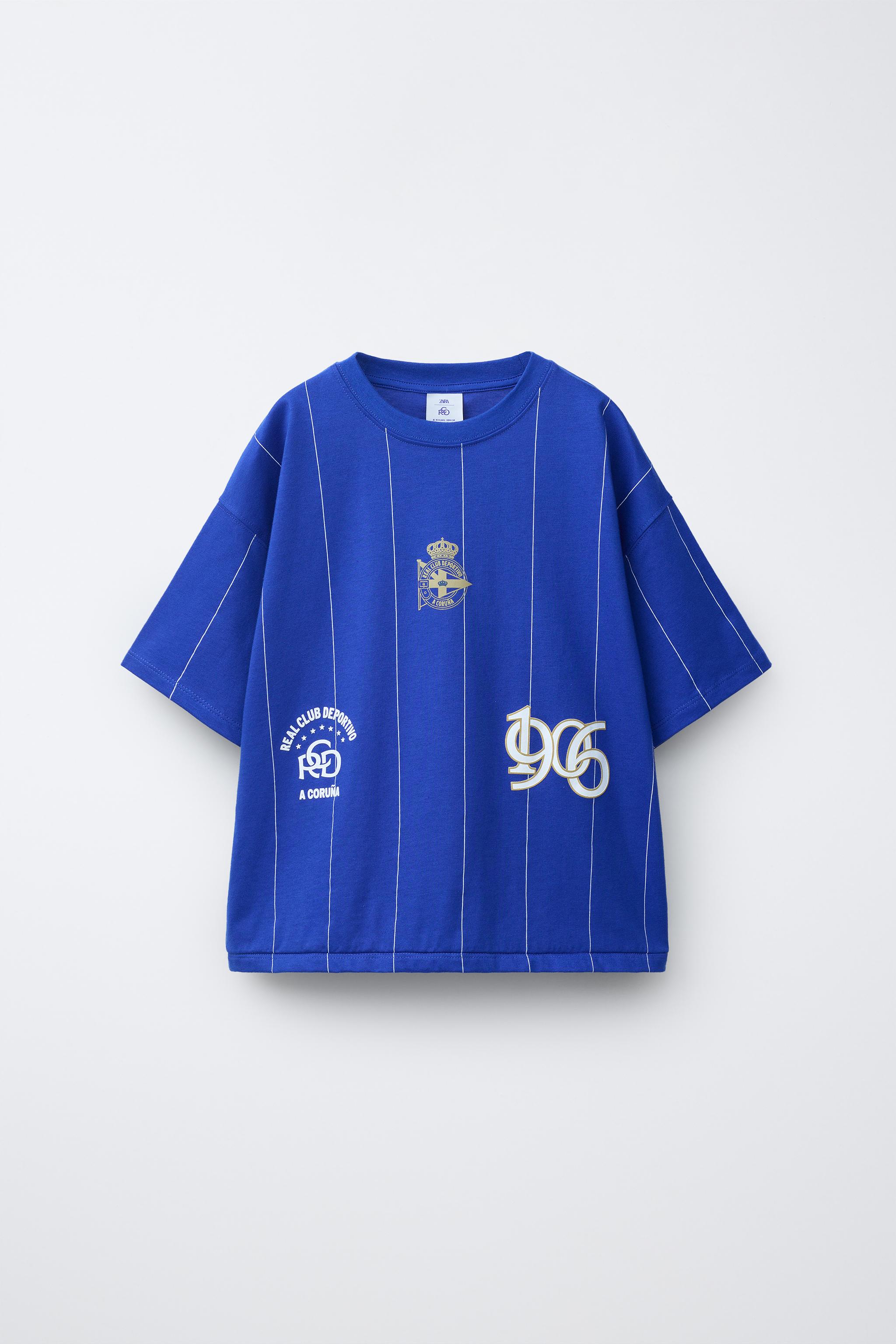RC DEPORTIVO DE A CORUÑA STRIPED T-SHIRT — Ecru / Blue