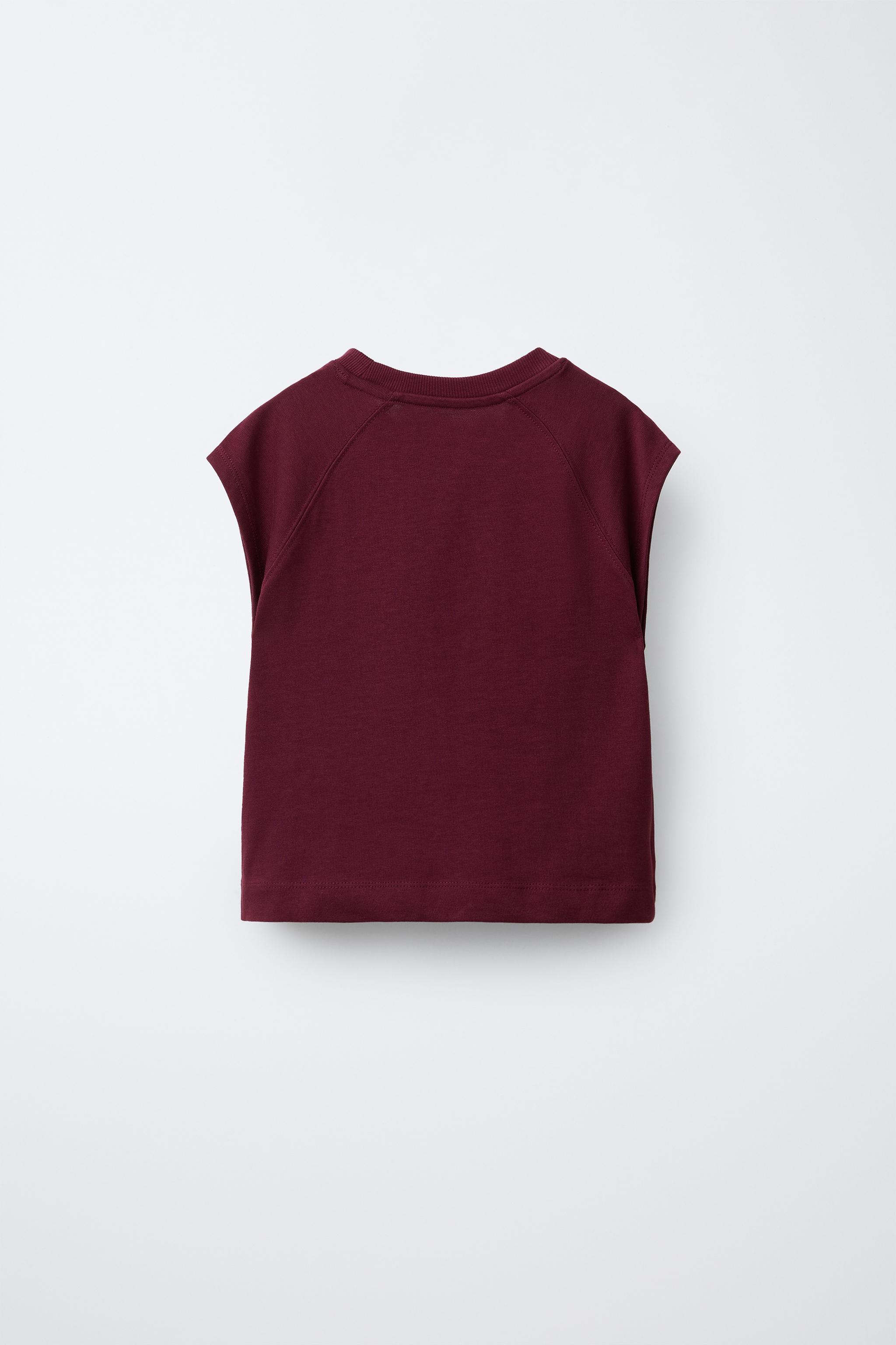 PLAIN RAGLAN SLEEVE T-SHIRT — Burgundy