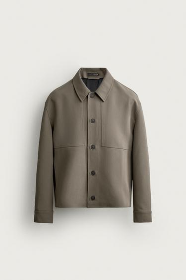 Zara 方版剪裁襯衫式外套 - 焦糖色