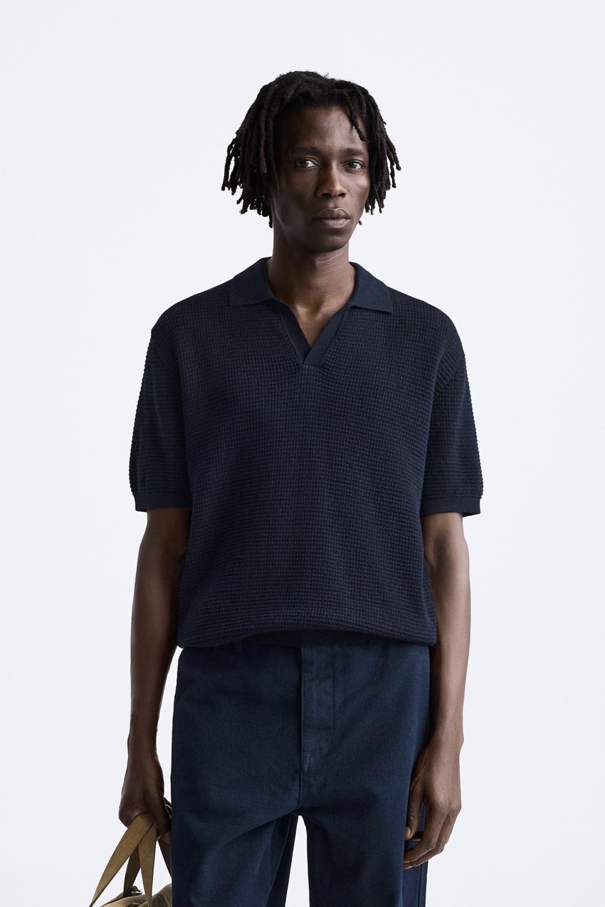 zara メンズ ロング ポロシャツ