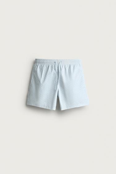 BAÑADOR MEDIO ESTAMPADO PAISLEY - Celeste de Zara