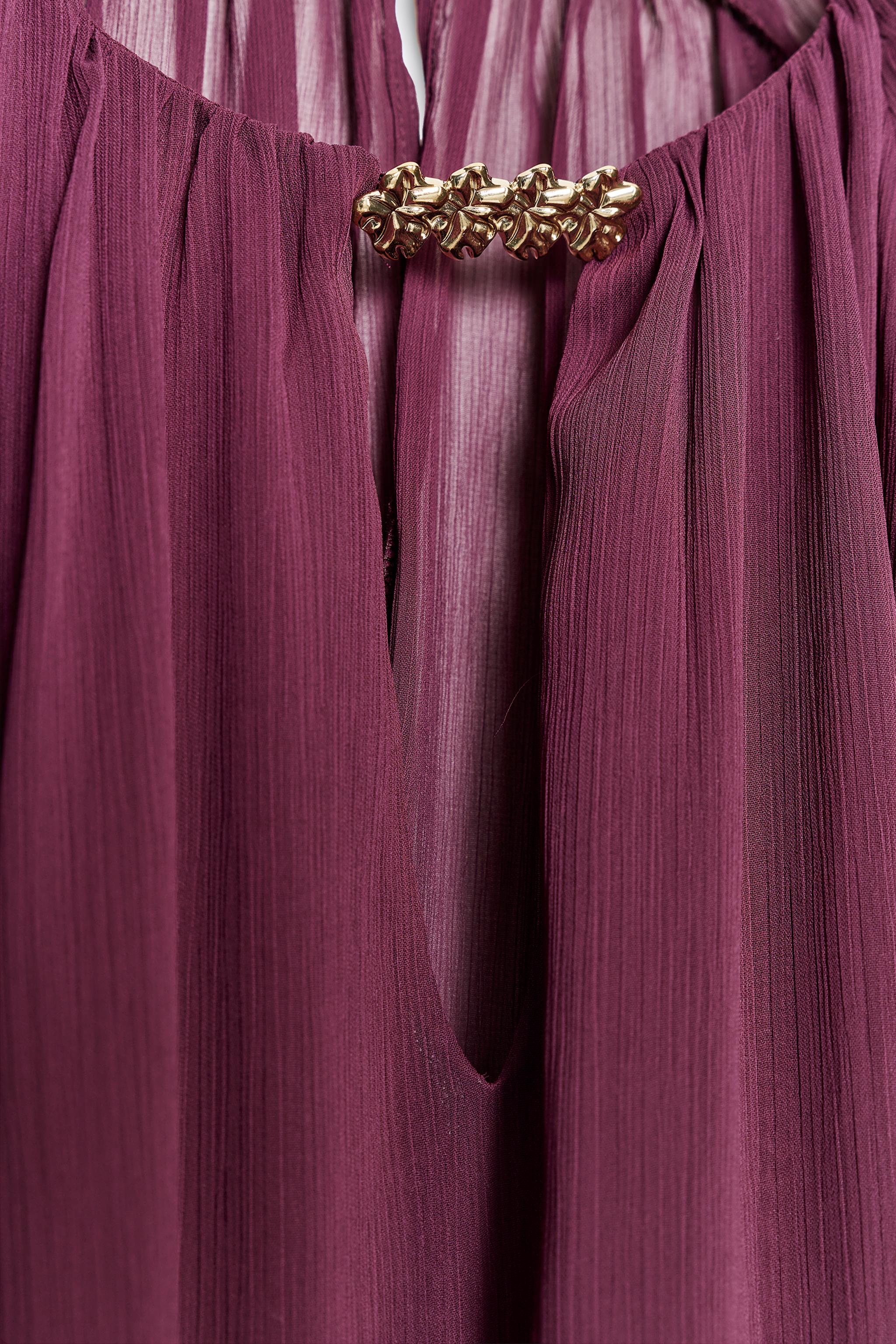 SEMI-SHEER HARDWARE BLOUSE