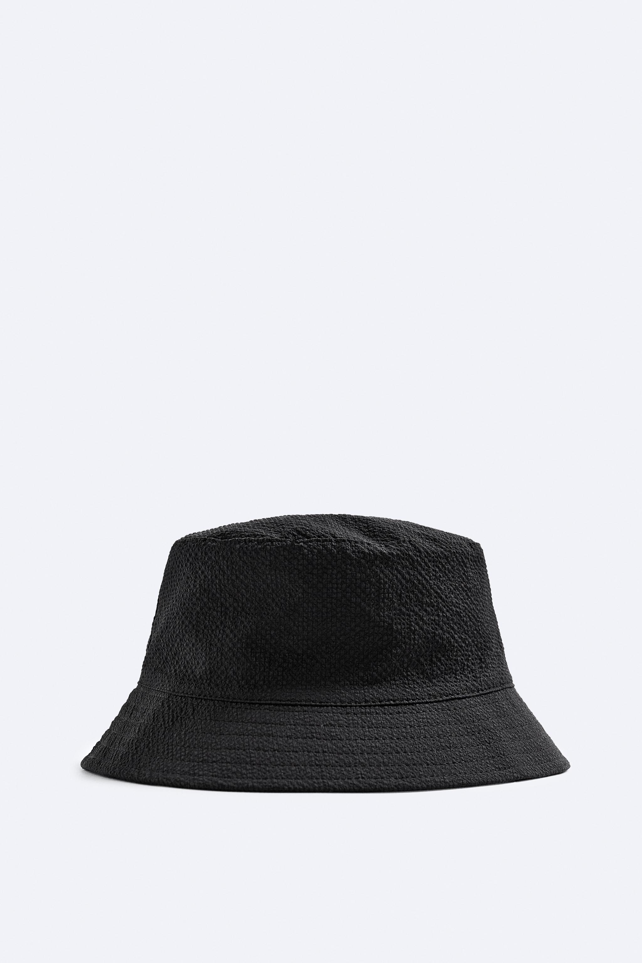 TEXTURED BUCKET HAT - Black