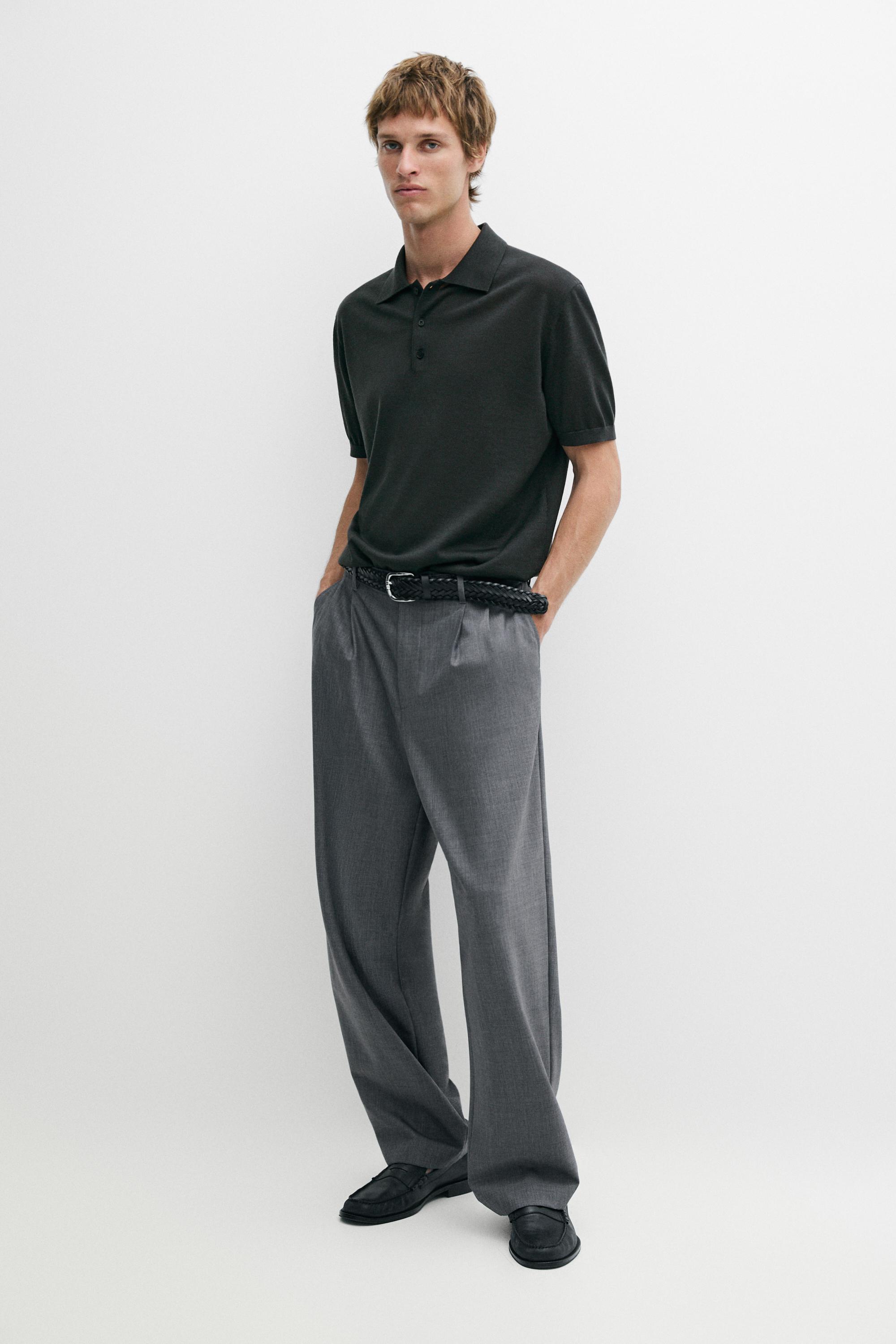 Wool blend knit polo shirt — 843