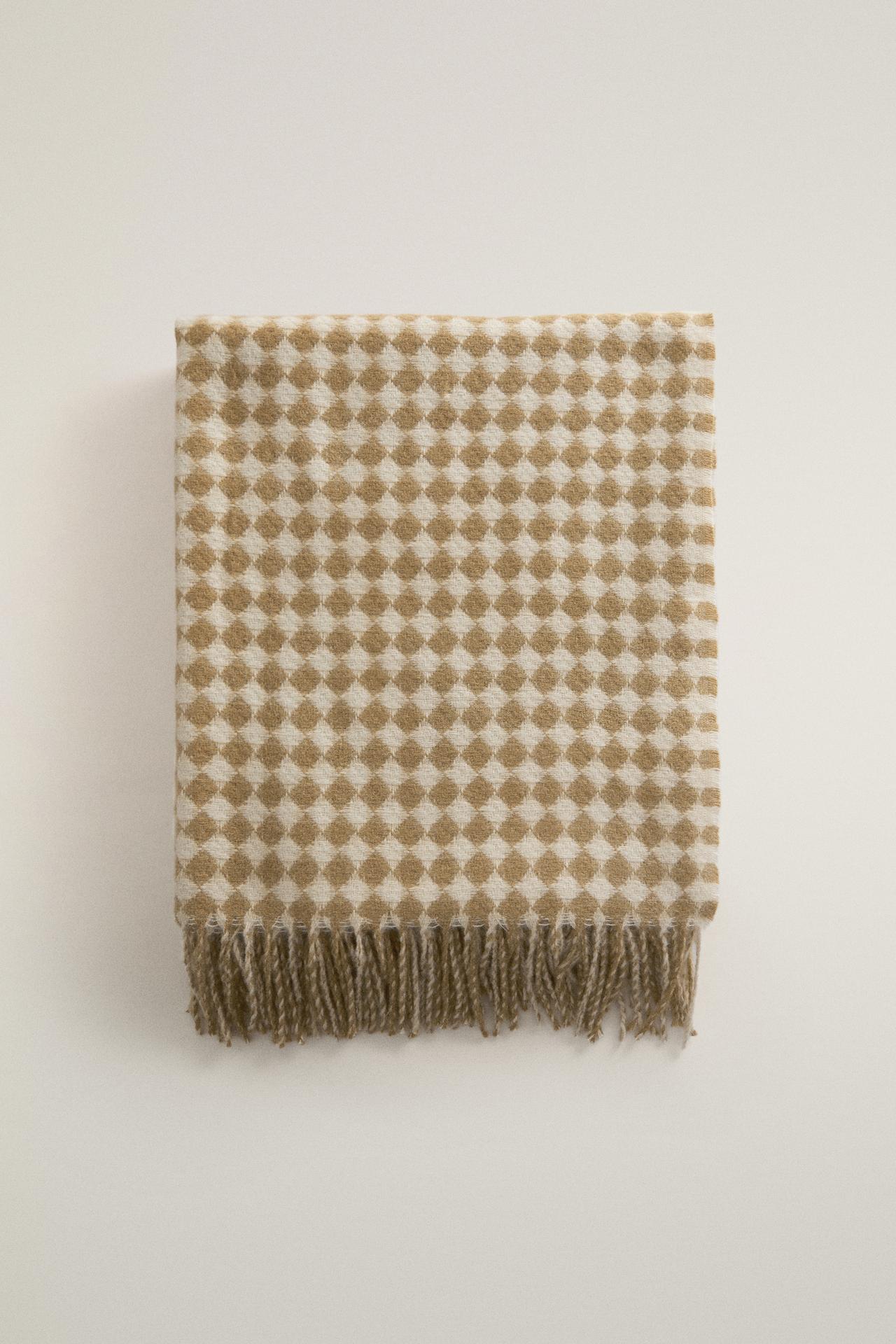 DIAMOND BLANKET — Green / Ecru