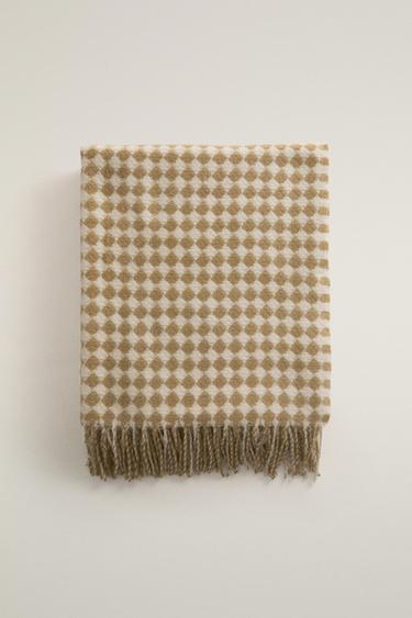 DIAMOND BLANKET — Green / Ecru 1