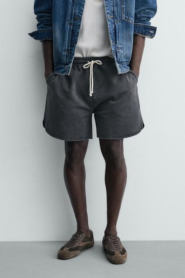 FADED JOGGER SHORTS - Dark anthracite by Zara