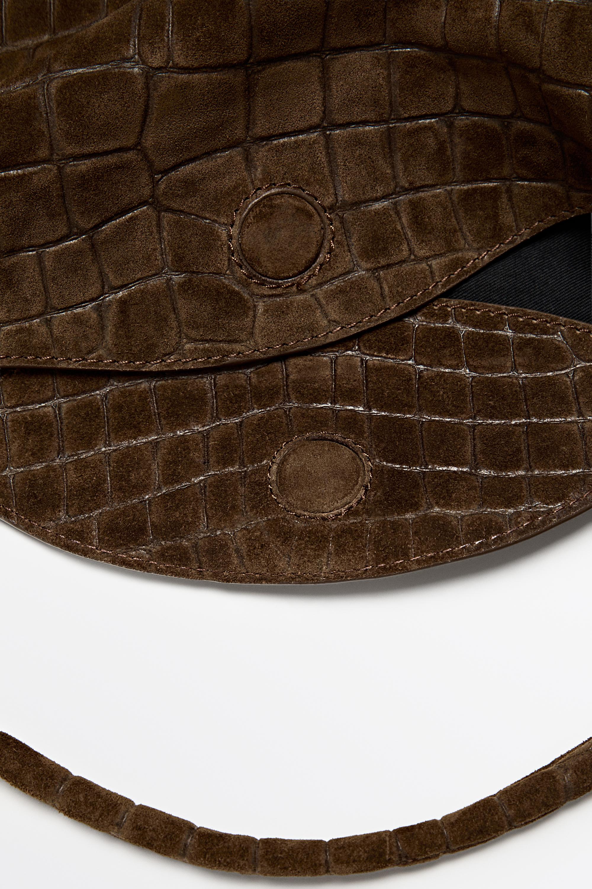 Split suede leather slouchy mini bag