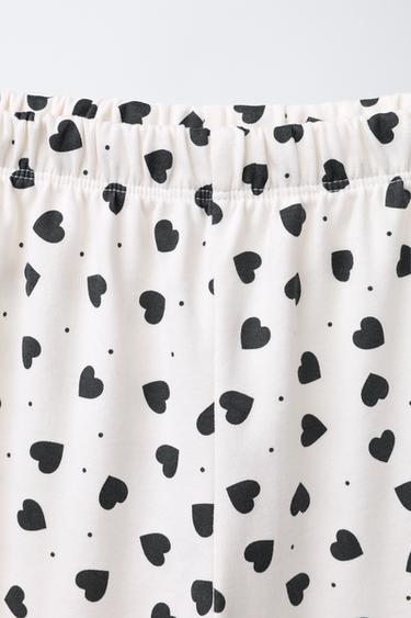 AGES 3-6 / HEART PRINT PYJAMAS - Black / Ecru by Zara - Image 6