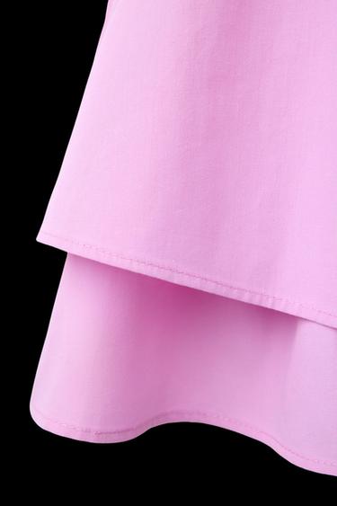 TOP POPELÍN DOBLE VOLANTE PUNTILLA - Rosa de Zara