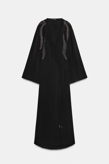 ZW COLLECTION BEADED EMBROIDERED DRESS - Black by Zara