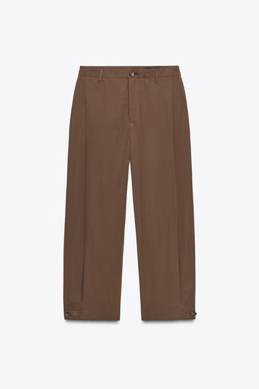 ZW COLLECTION DARTED TROUSERS WITH BELT LOOPS - Brown by Zara - Image 7