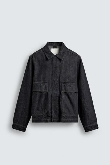 XHAKETË DENIM ME XHEPA - Blu indiane nga Zara