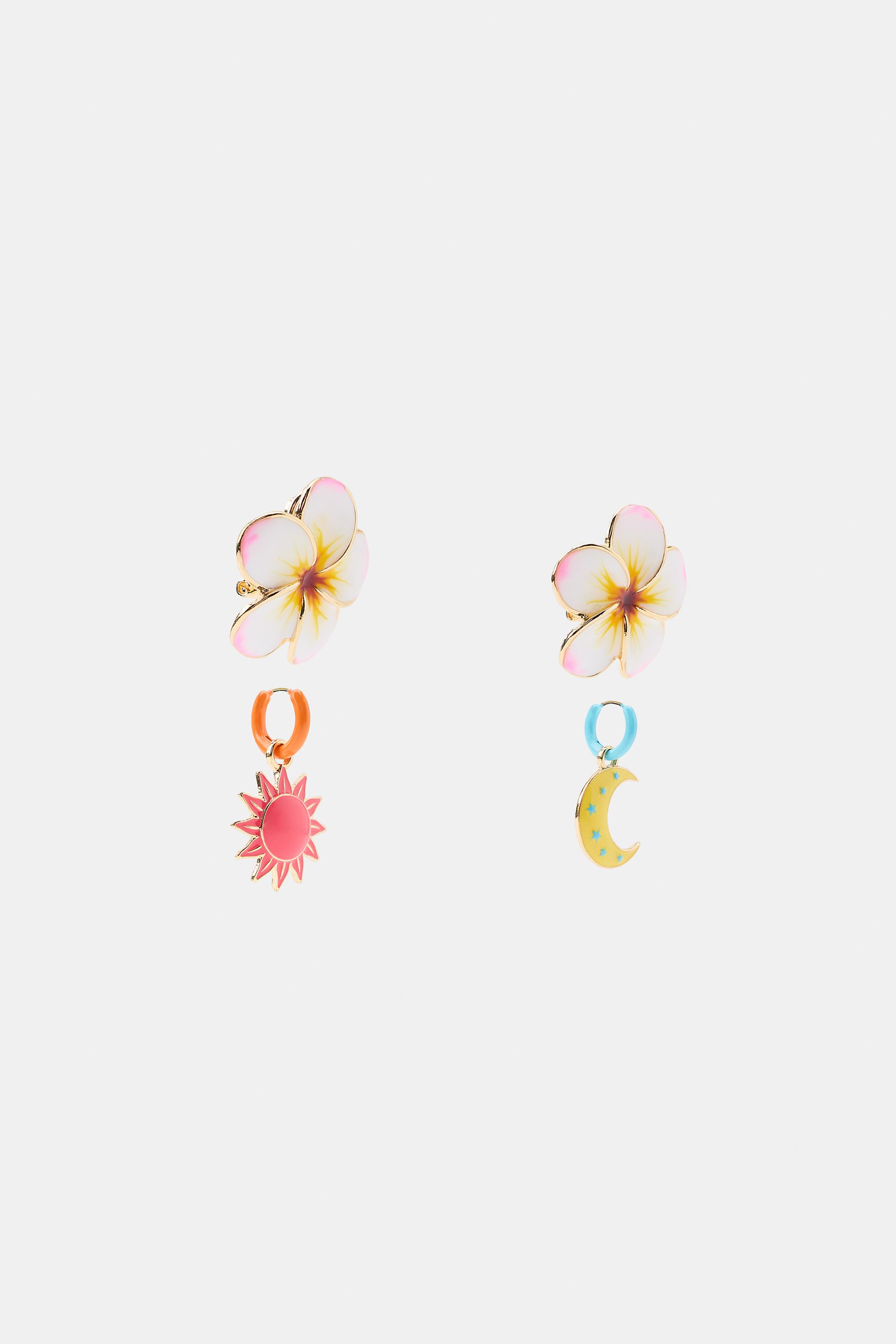 FLOWER, SUN, AND MOON EARRING PACK