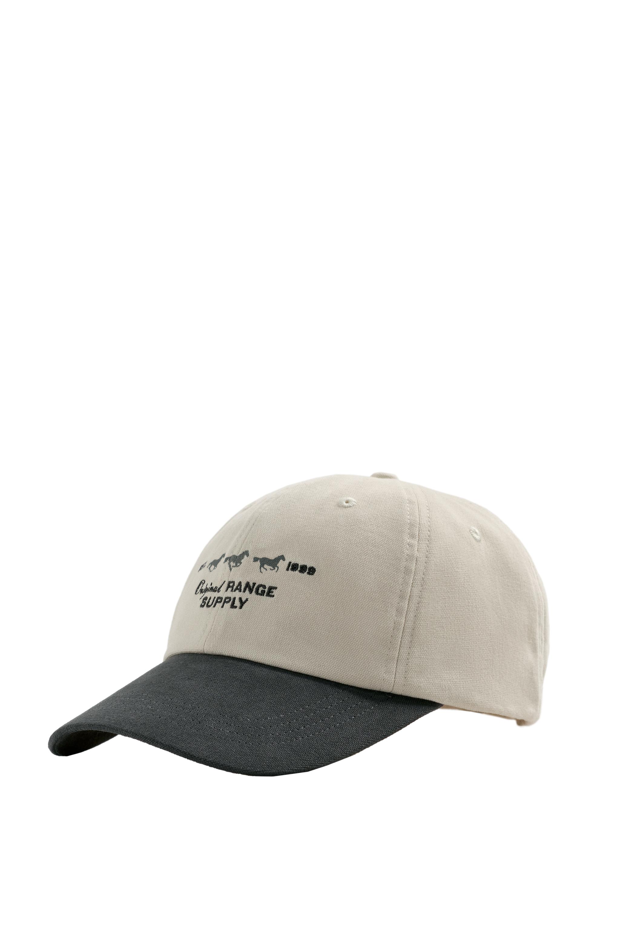 COMBINATION EMBROIDERY CAP - Ecru / Navy | ZARA United States