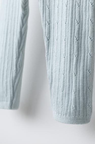 RIB OPENWORK TROUSERS - Light blue by Zara - Image 3