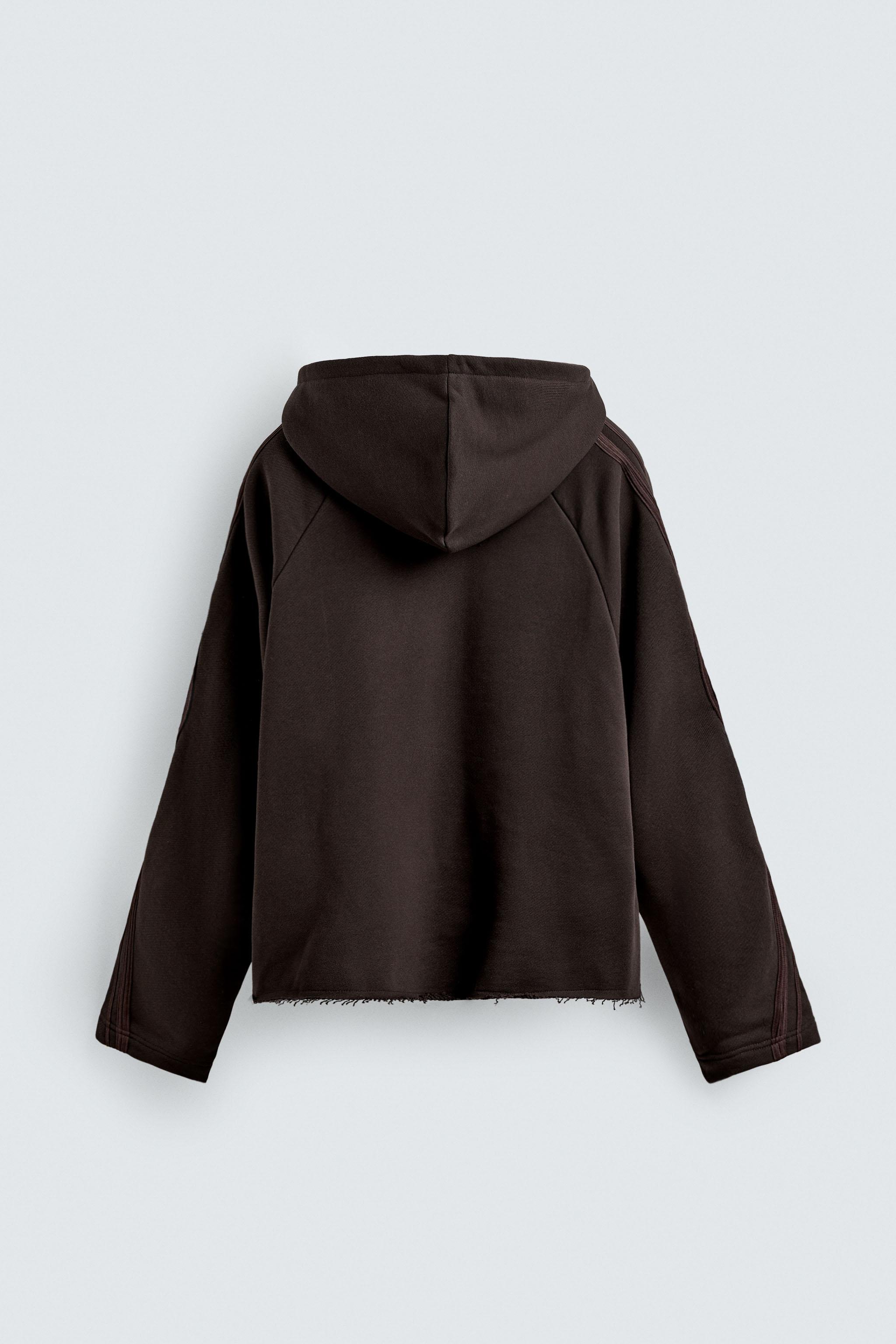 CONTRAST STRIPE SWEATSHIRT - Chocolate | ZARA New Zealand