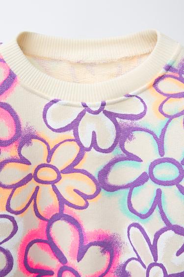 SWEAT FLEURS GRAFFITI - Écru de Zara - Image 2