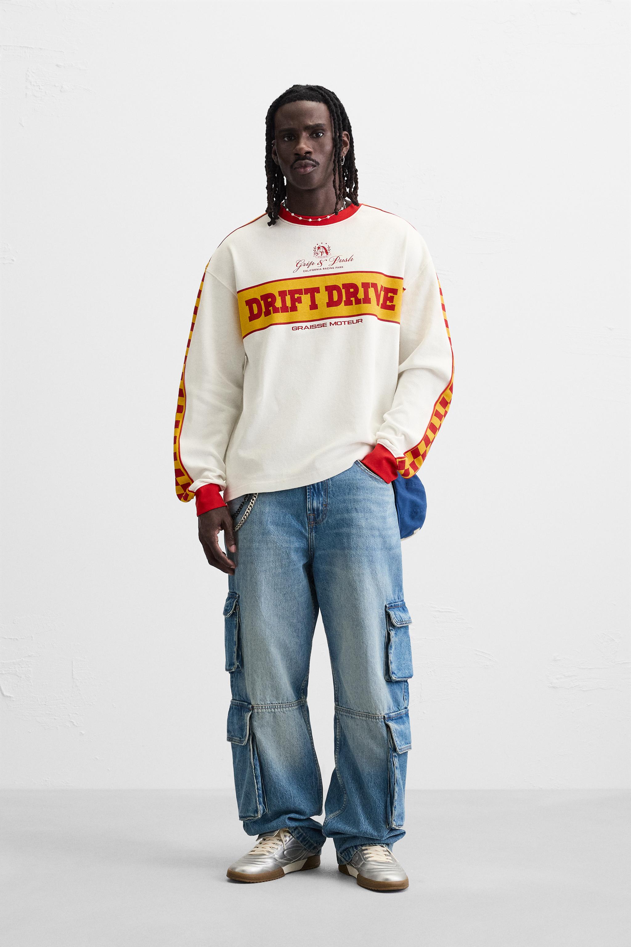 RACING PRINT STRUCTURE SWEATSHIRT - Oyster-white | ZARA