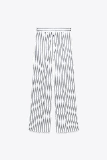 PANTALON RAYÉ BOUTONS - Bleu / Blanc de Zara - Image 4
